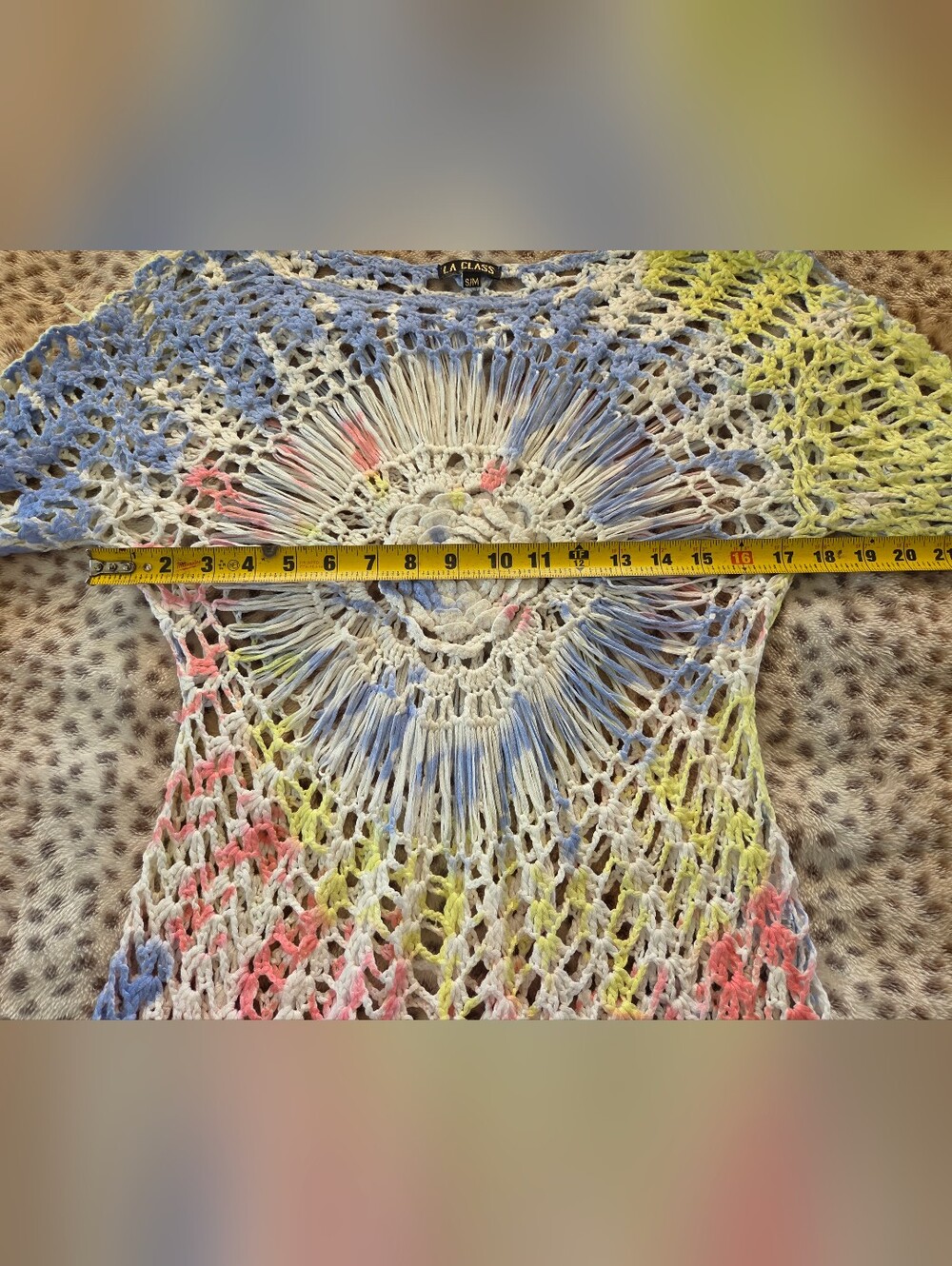Multicolor Crochet Sunburst Tunic Top - Lightweight Layering - Picture 4 of 7